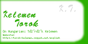 kelemen torok business card